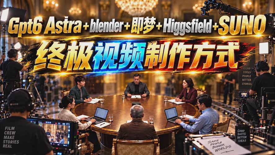 GPT-6 Astra+Blender+即梦+Higgsfield+Suno=终极视频制作方式(无水印)-酷乐网