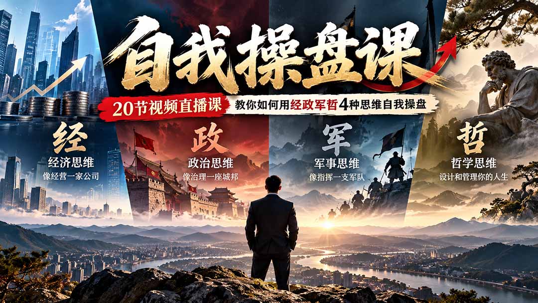 图片[1]-【无水印】自我操盘课，20节视频直播课教你如何用经政军哲4种思维自我操盘（更新0924）-酷乐网
