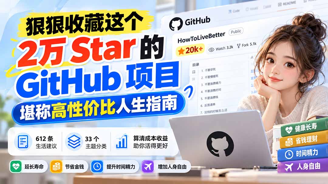 图片[1]-狠狠收藏这个 2 万 Star 的 GitHub 项目，堪称高性价比人生指南。-酷乐网