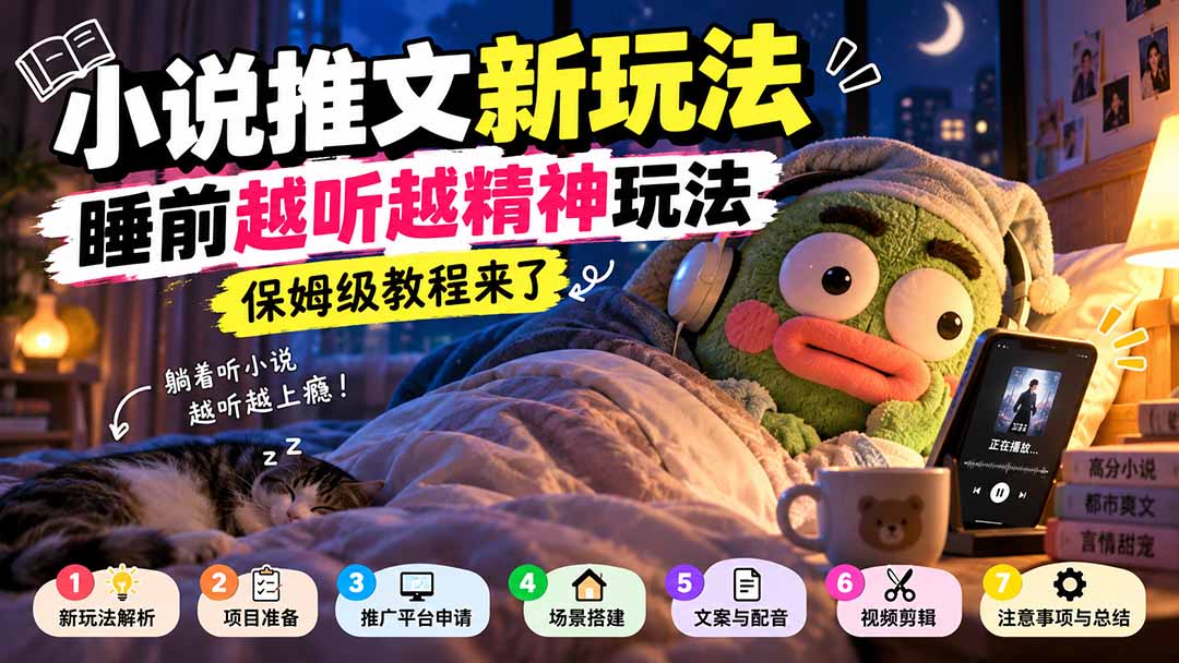 小说推文新玩法，睡前越听越精神玩法，保姆级教程来了-酷乐网