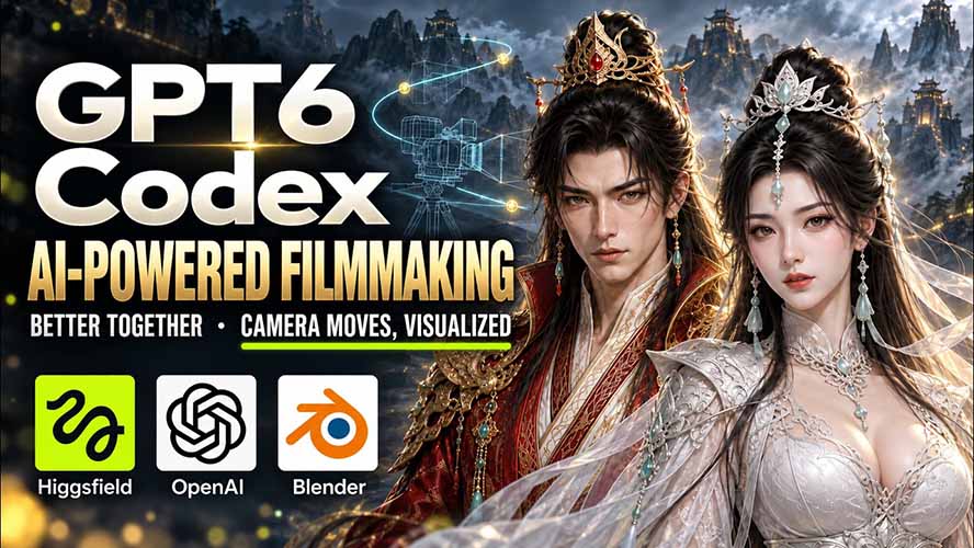 图片[1]-GPT-6 Astra×Codex高智能制作视频！联手Higgsfield，运镜可视化实战-酷乐网