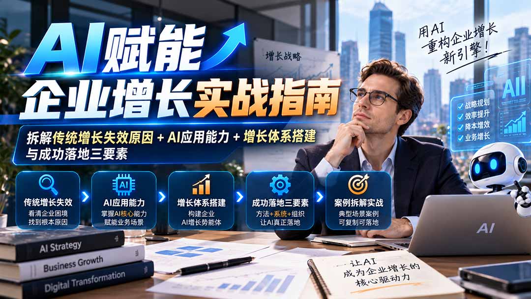 【无水印】AI赋能企业增长实战指南:拆解传统增长失效原因+AI应用能力+增长体系搭建与成功落地三要素-酷乐网