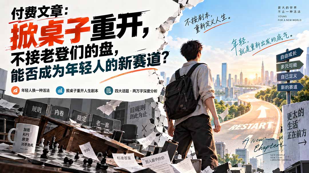 付费文章：掀桌子重开，不接老登们的盘，能否成为年轻人的新赛道？-酷乐网