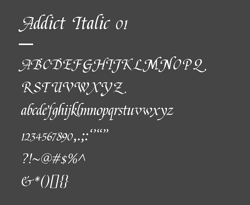 ZCOOL Addict Italic 站酷意大利体