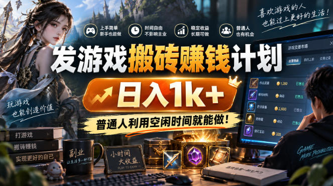 游戏全程自动化打金，日入千元，全程时间零投入！-酷乐网