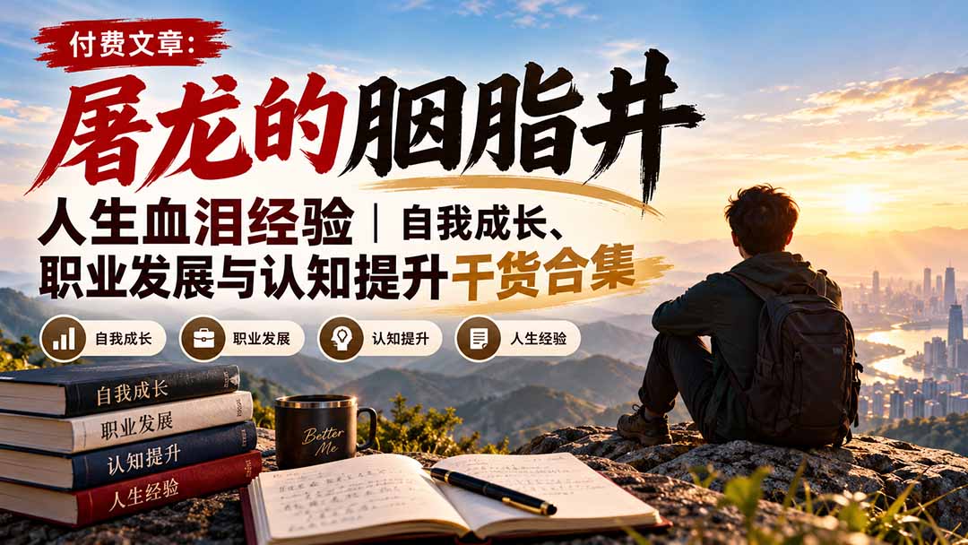 付费文章：屠龙的胭脂井人生血泪经验｜自我成长、职业发展与认知提升干货合集-酷乐网