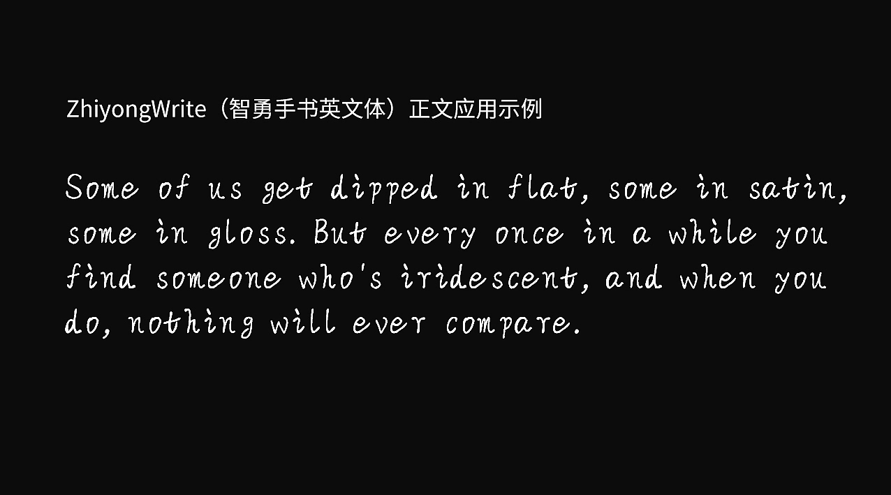 ZhiyongWrite 智勇手书英文体
