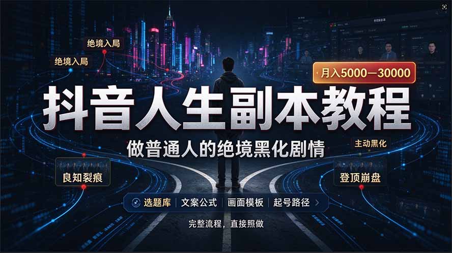 抖音爆火AI人生副本赛道,28作品涨粉33万粉丝,看完自己便可产出爆款-酷乐网