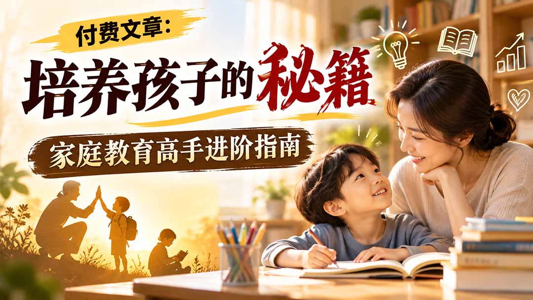 付费文章:培养孩子的秘籍,家庭教育高手进阶指南-酷乐网