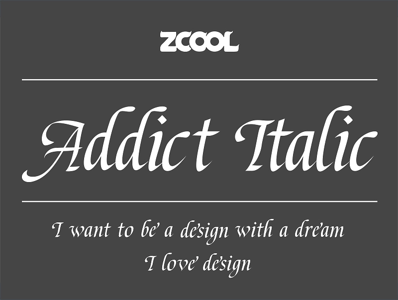 ZCOOL Addict Italic 站酷意大利体