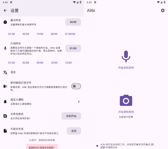Alibi-v0.5.3-官方开源版[后台录制神器，前台看不到你在录制视频]
