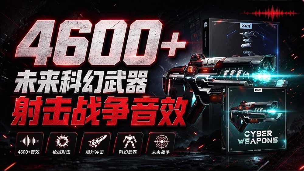 图片[1]-顶级音效合集！4600+种未来科幻武器开枪射击战斗音效素材合集，全部中文汉化 Boom Library �C Cyber W-酷乐网