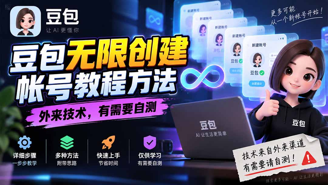 图片[1]-豆包无限创建帐号教程方法，外来技术，有需要自测-酷乐网