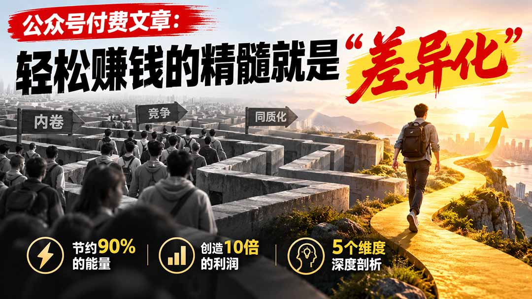 图片[1]-公众号付费文章：轻松赚钱的精髓就是“差异化”-酷乐网