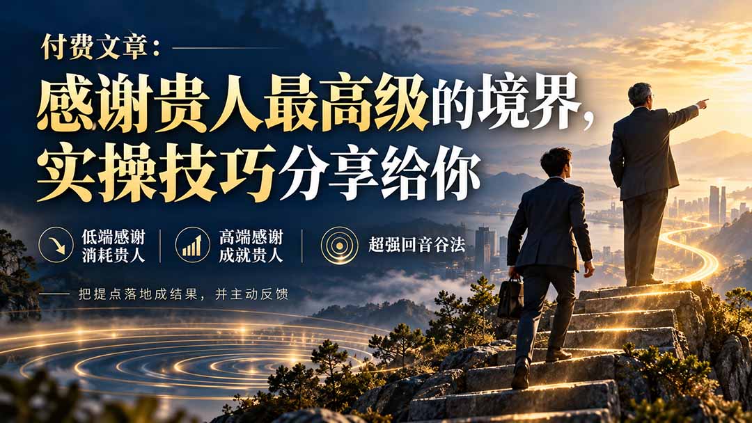 付费文章:感谢贵人最高级的境界,实操技巧分享给你-酷乐网