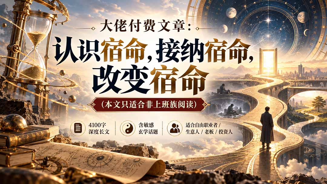 图片[1]-【无水印】大佬付费文章：认识宿命，接纳宿命，改变宿命（本文只适合非上班族阅读）-酷乐网